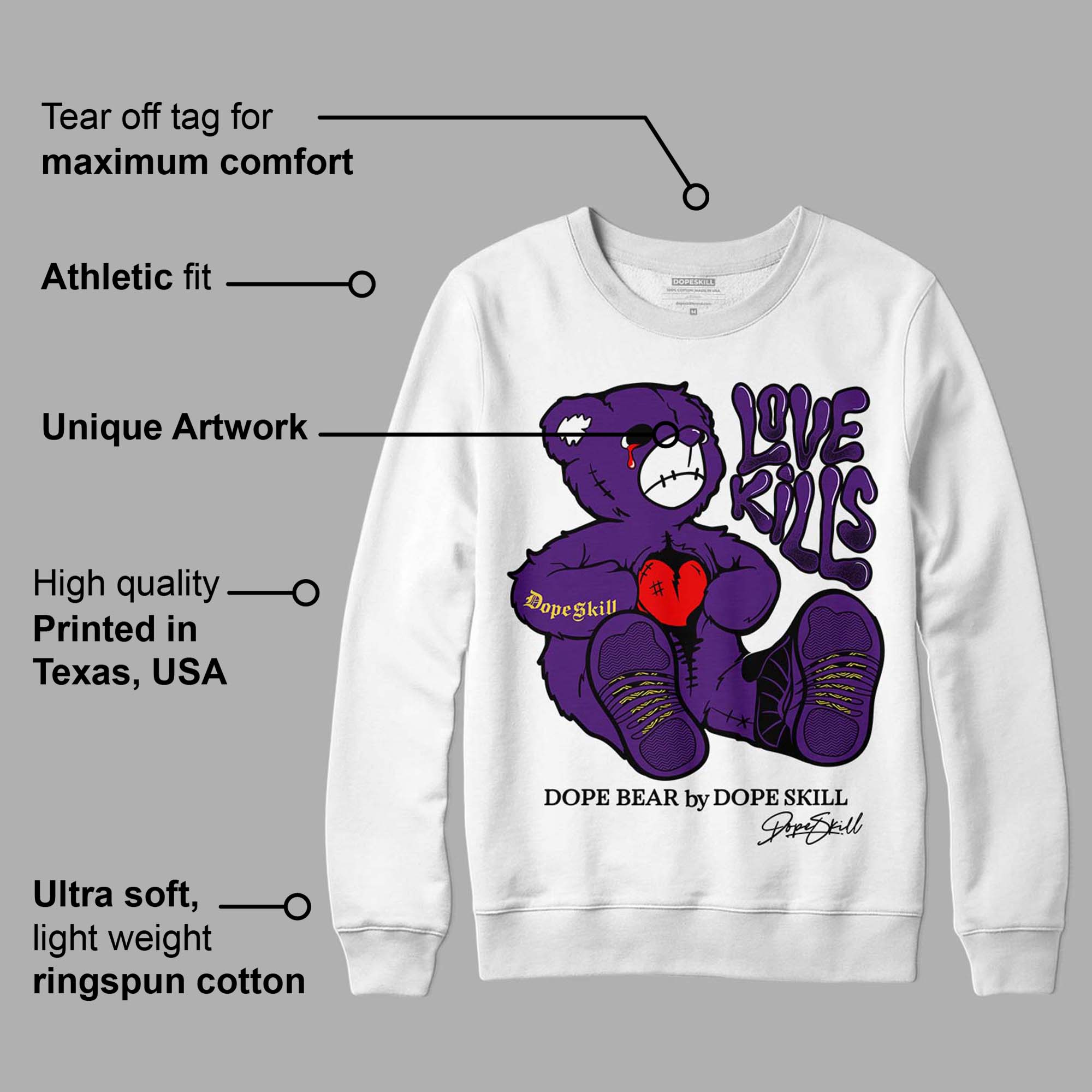 Field Purple 12s superstreetwear Sweatshirt Love Kills Graphic