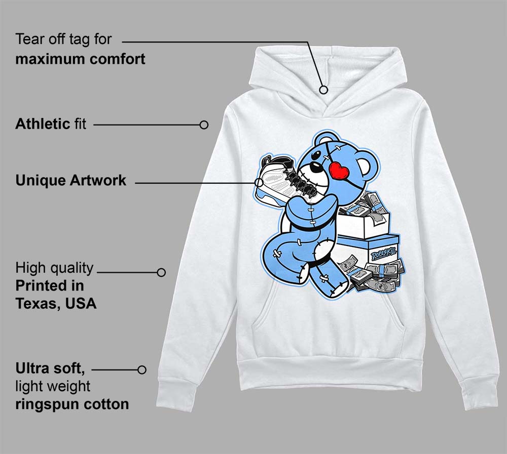 Powder Blue 9s superstreetwear Hoodie Sweatshirt Bear Steals Sneaker Graphic