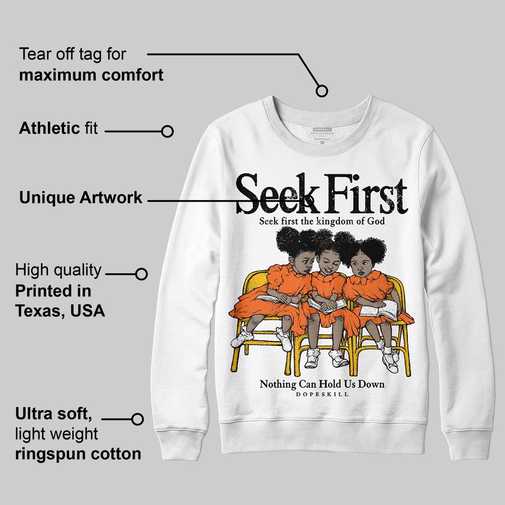 Orange Black White superstreetwear Sweatshirt New Seek First Graphic