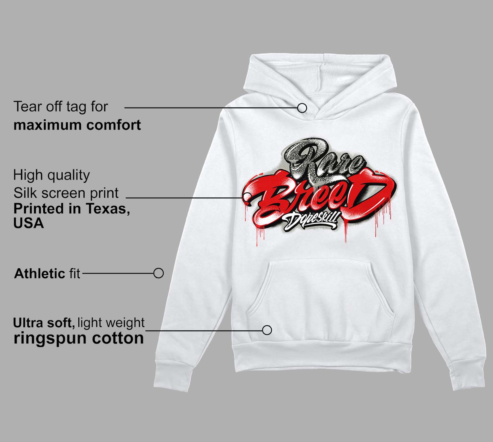 Fire Red 3s superstreetwear Hoodie Sweatshirt Rare Breed Type Graphic