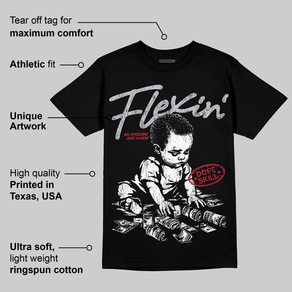 Black Metallic Reimagined 5s superstreetwear T-Shirt Flexin' Graphic