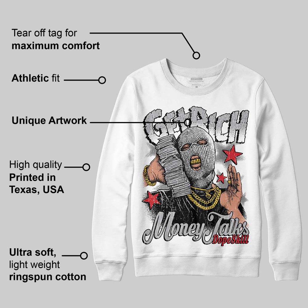 White Cement 4s superstreetwear Sweatshirt Get Rich Graphic