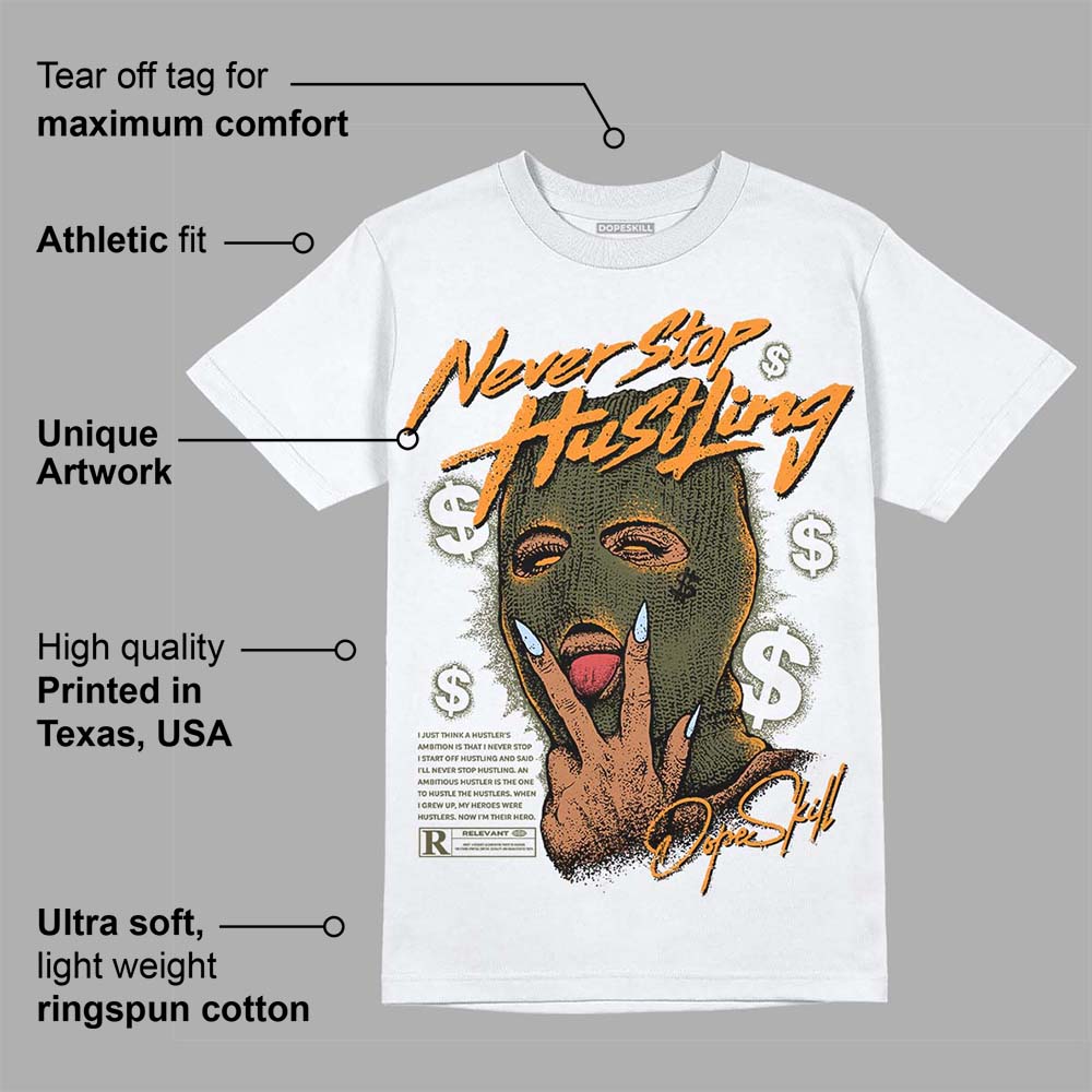 Olive 5s superstreetwear T-Shirt Never Stop Hustling Graphic