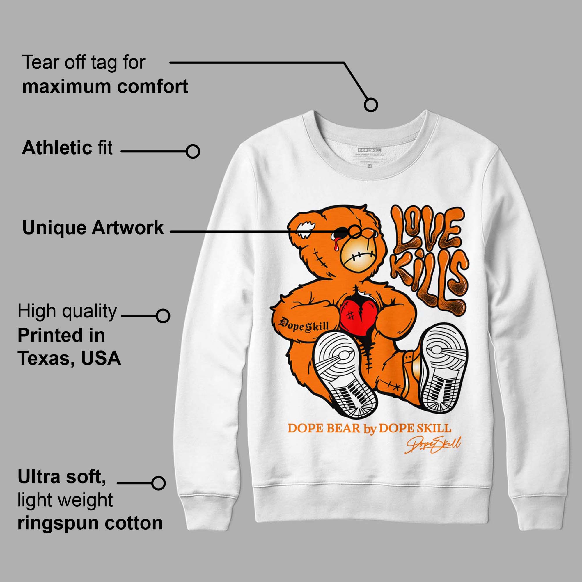 Dunk Low Magma Orange superstreetwear Sweatshirt Love Kills Graphic