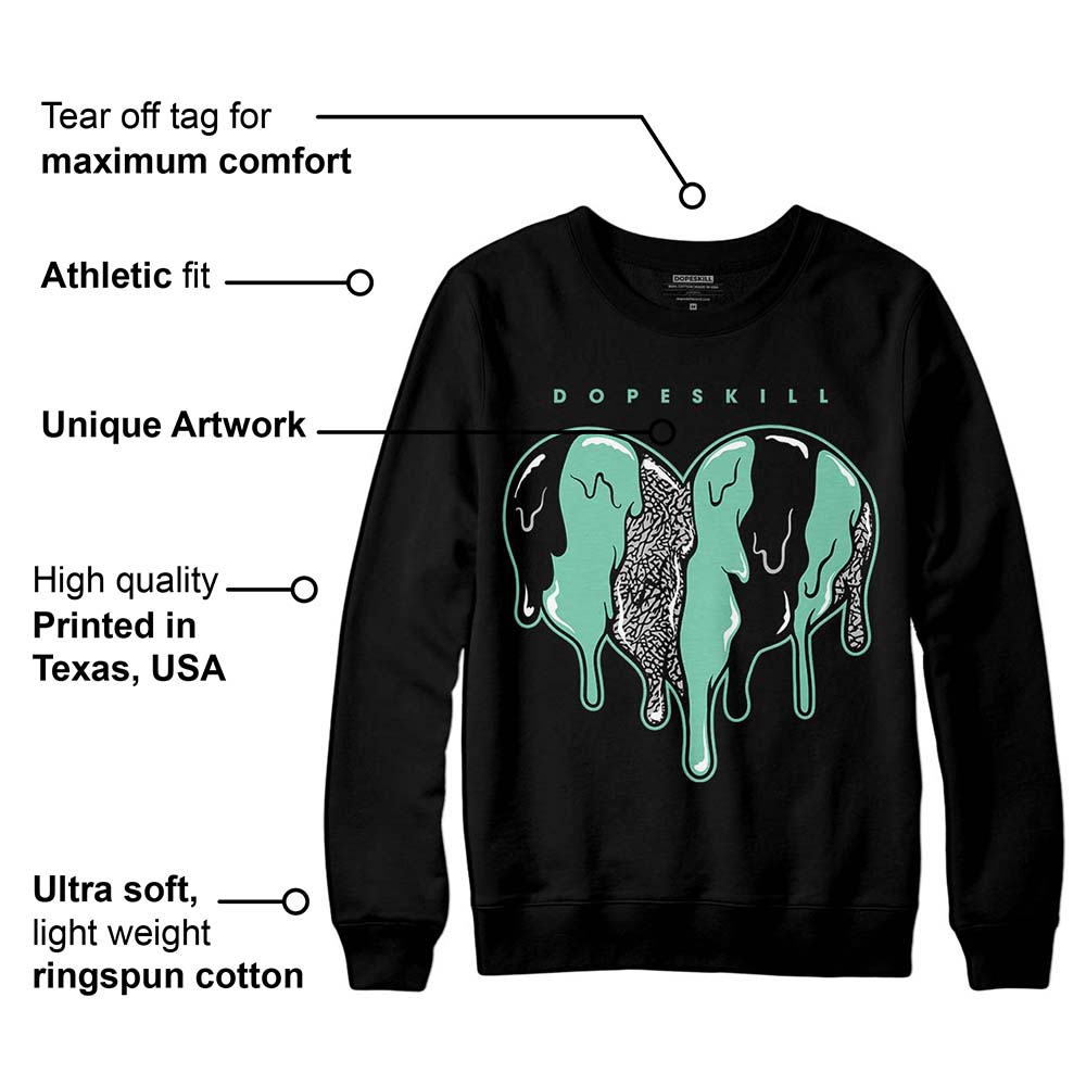 Green Glow 3s superstreetwear Sweatshirt Slime Drip Heart Graphic