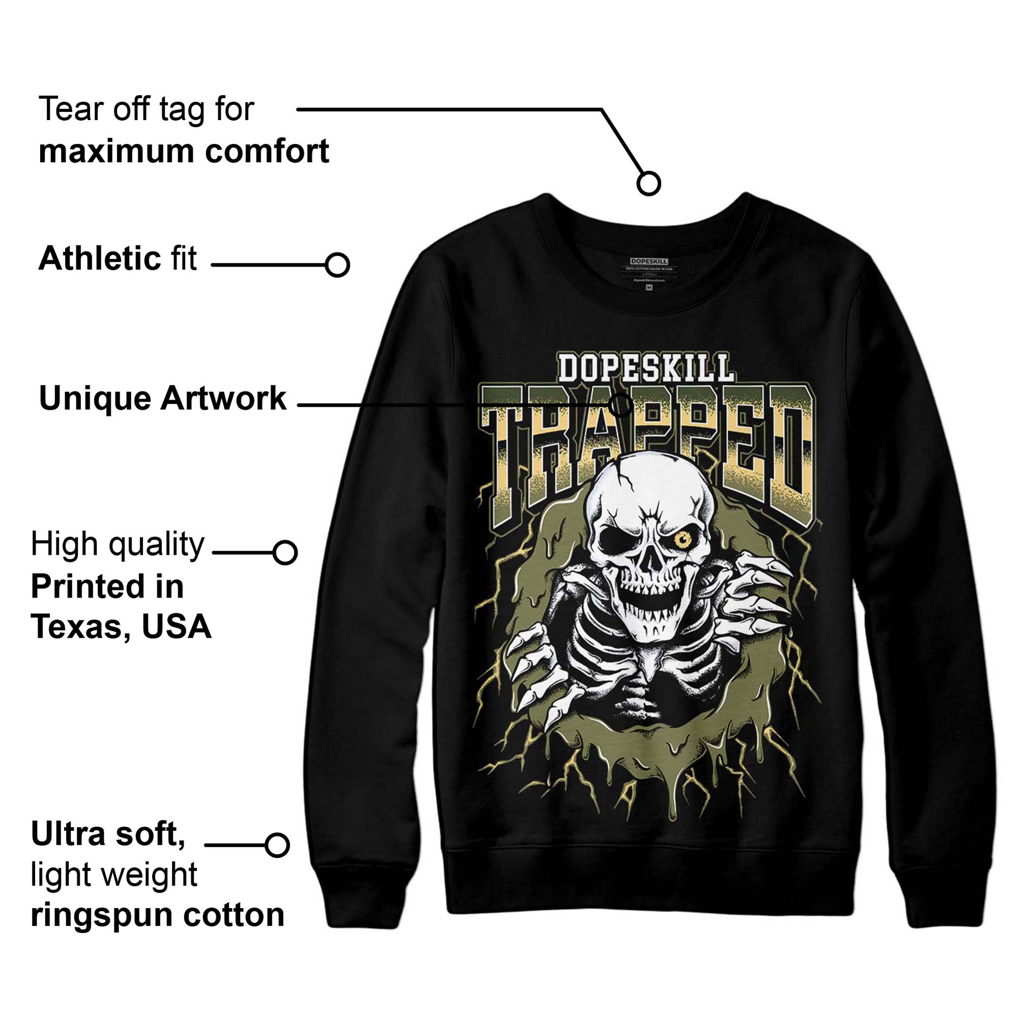 Craft Olive 4s superstreetwear Sweatshirt Trapped Halloween Graphic