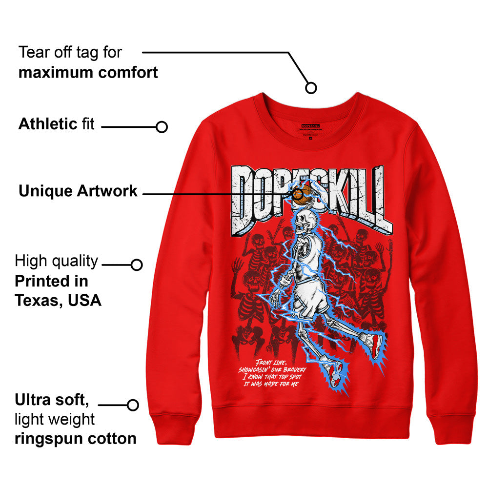 Cherry 11s superstreetwear Varsity Red Sweatshirt Thunder Dunk Graphic