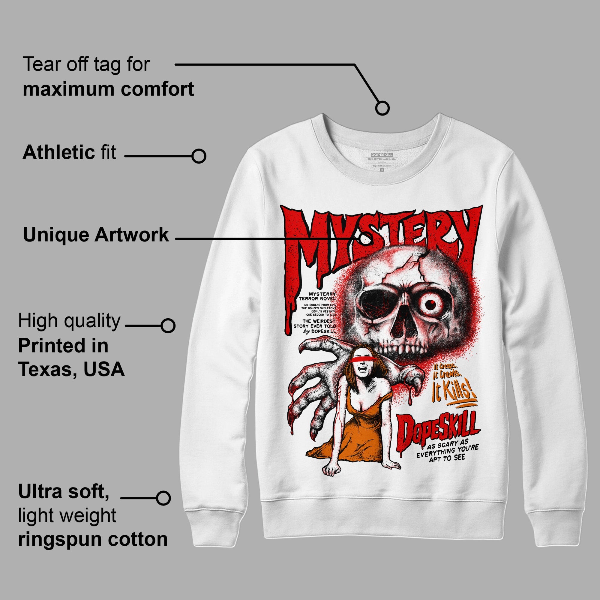 Red Cement 4S superstreetwear Sweatshirt Mystery Ghostly Grasp Graphic
