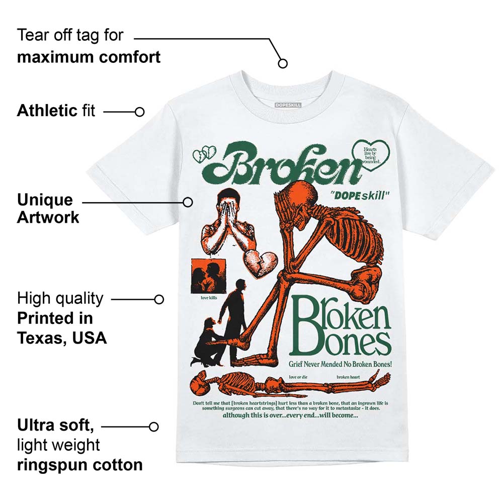 Dunk Team Dark Green Orange superstreetwear T-Shirt Broken Bones Graphic