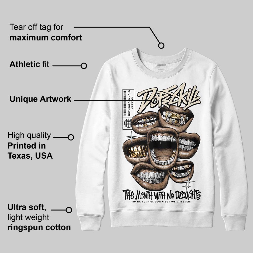 Reverse Metallic 5s superstreetwear Sweatshirt The Mouth With No Droughts Graphic