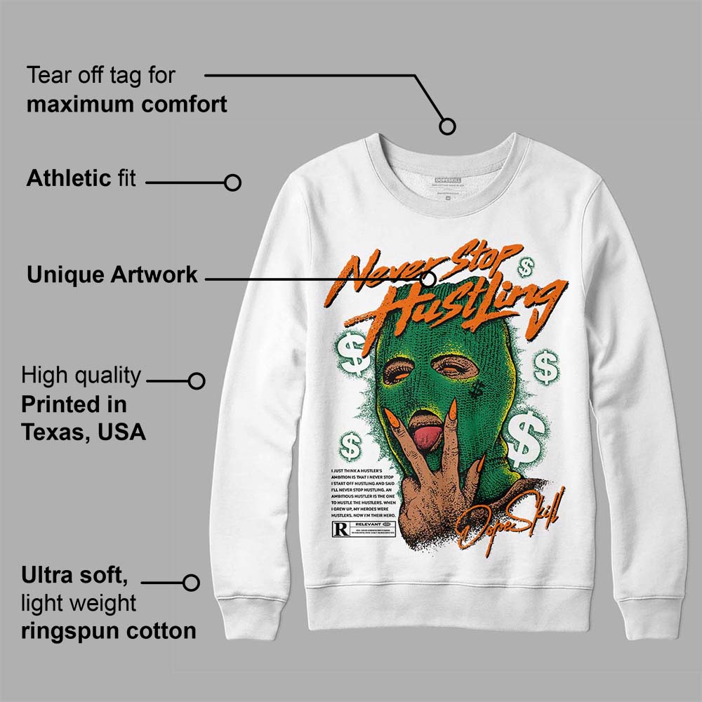 Green Collection superstreetwear Sweatshirt Never Stop Hustling Graphic