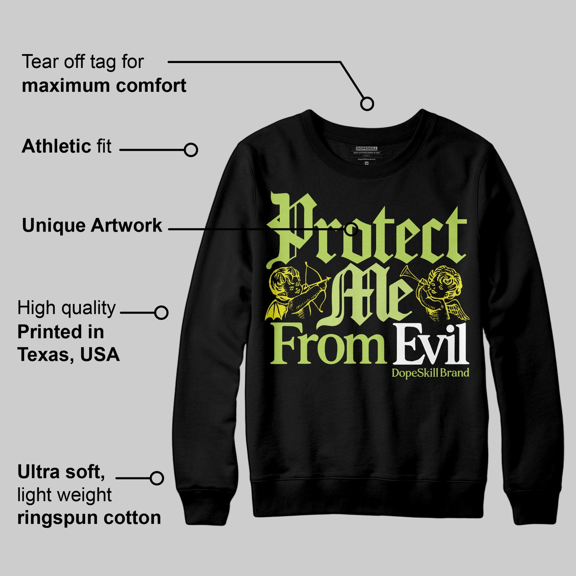 Bright Cactus 13s superstreetwear Sweatshirt Protect Me From Evil Graphic