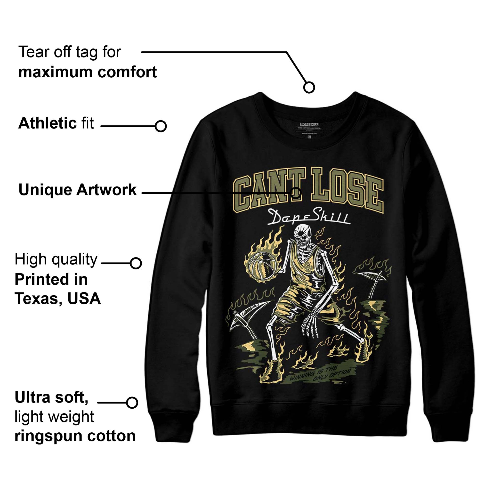 Craft Olive 4s superstreetwear Sweatshirt Cant Lose Graphic