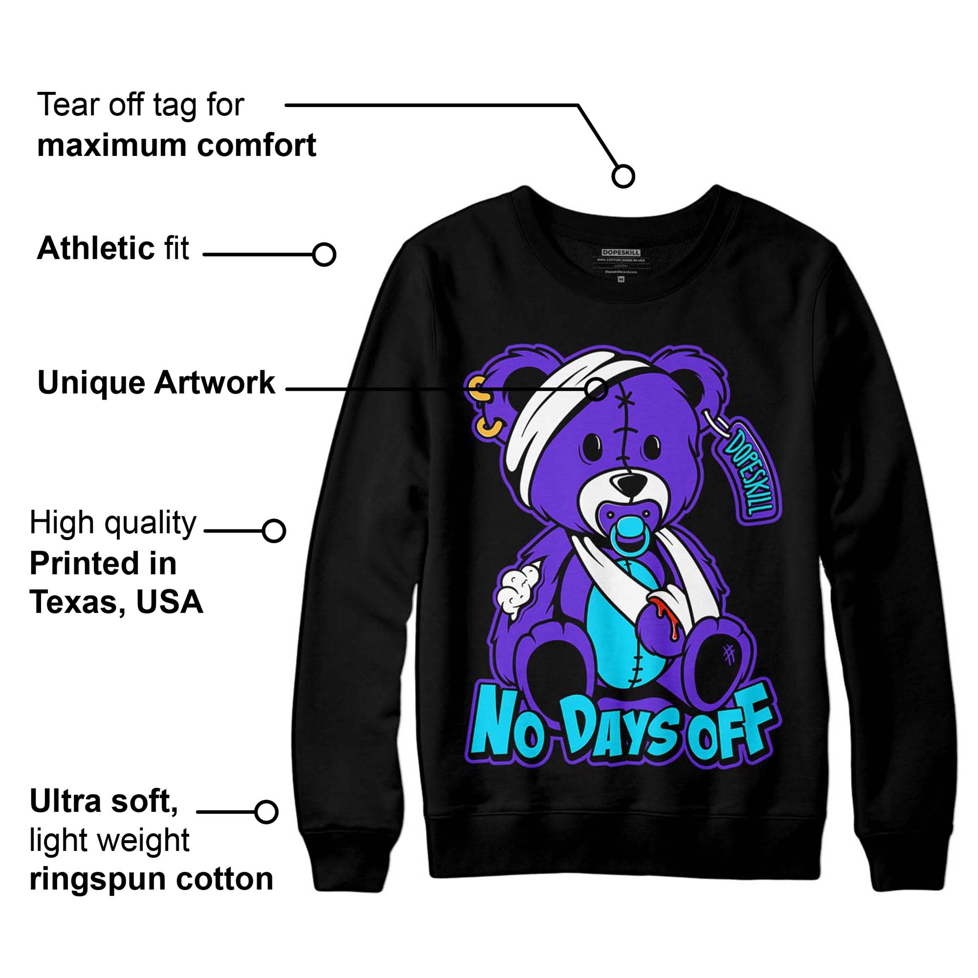Aqua 6s superstreetwear Sweatshirt Hurt Bear Graphic