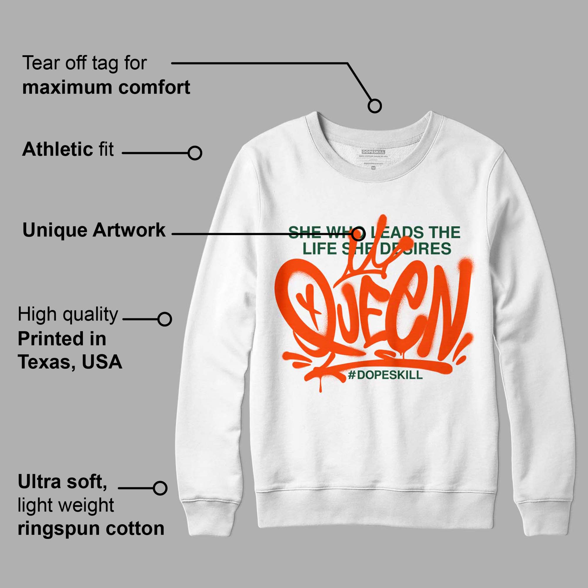 Dunk Low Team Dark Green Orange superstreetwear Sweatshirt Queen Graphic