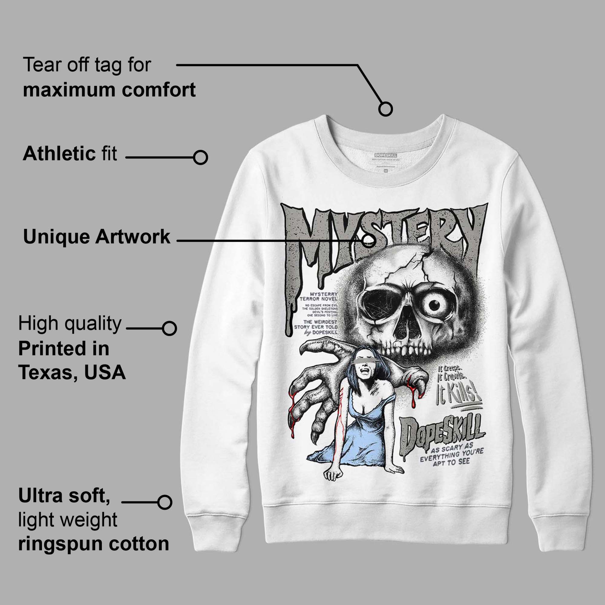 Cool Grey 6s superstreetwear Sweatshirt Mystery Ghostly Grasp Graphic