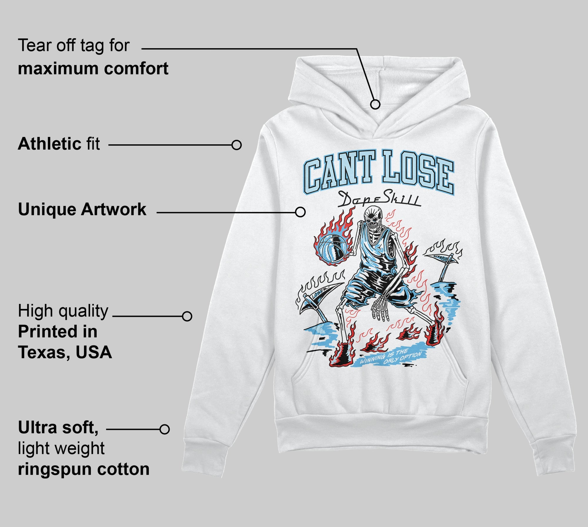 Legend Blue 11s superstreetwear Hoodie Sweatshirt Cant Lose Graphic