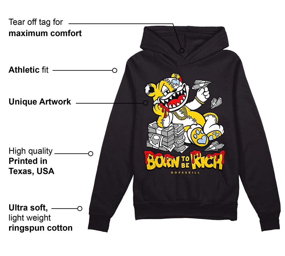 Yellow Ochre 6s superstreetwear Hoodie Sweatshirt Born To Be Rich Graphic