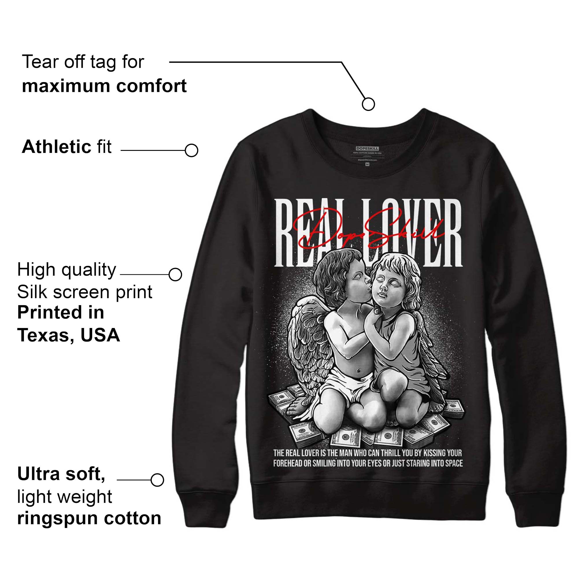 85 Black White 1s superstreetwear Sweatshirt Real Lover Graphic