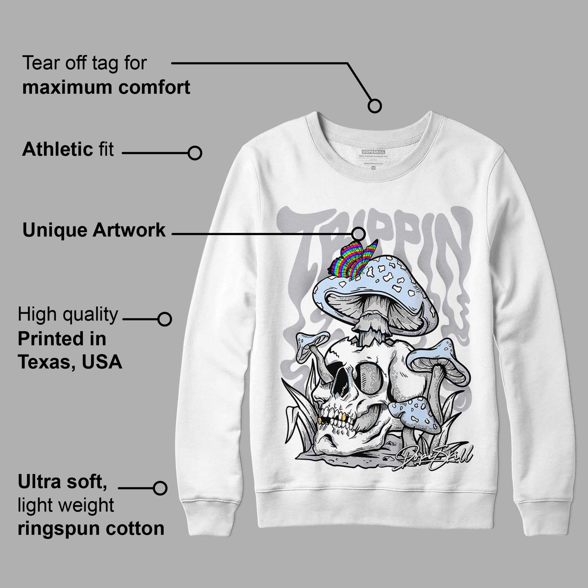 Cement Grey 11s superstreetwear Sweatshirt Trippin Graphic