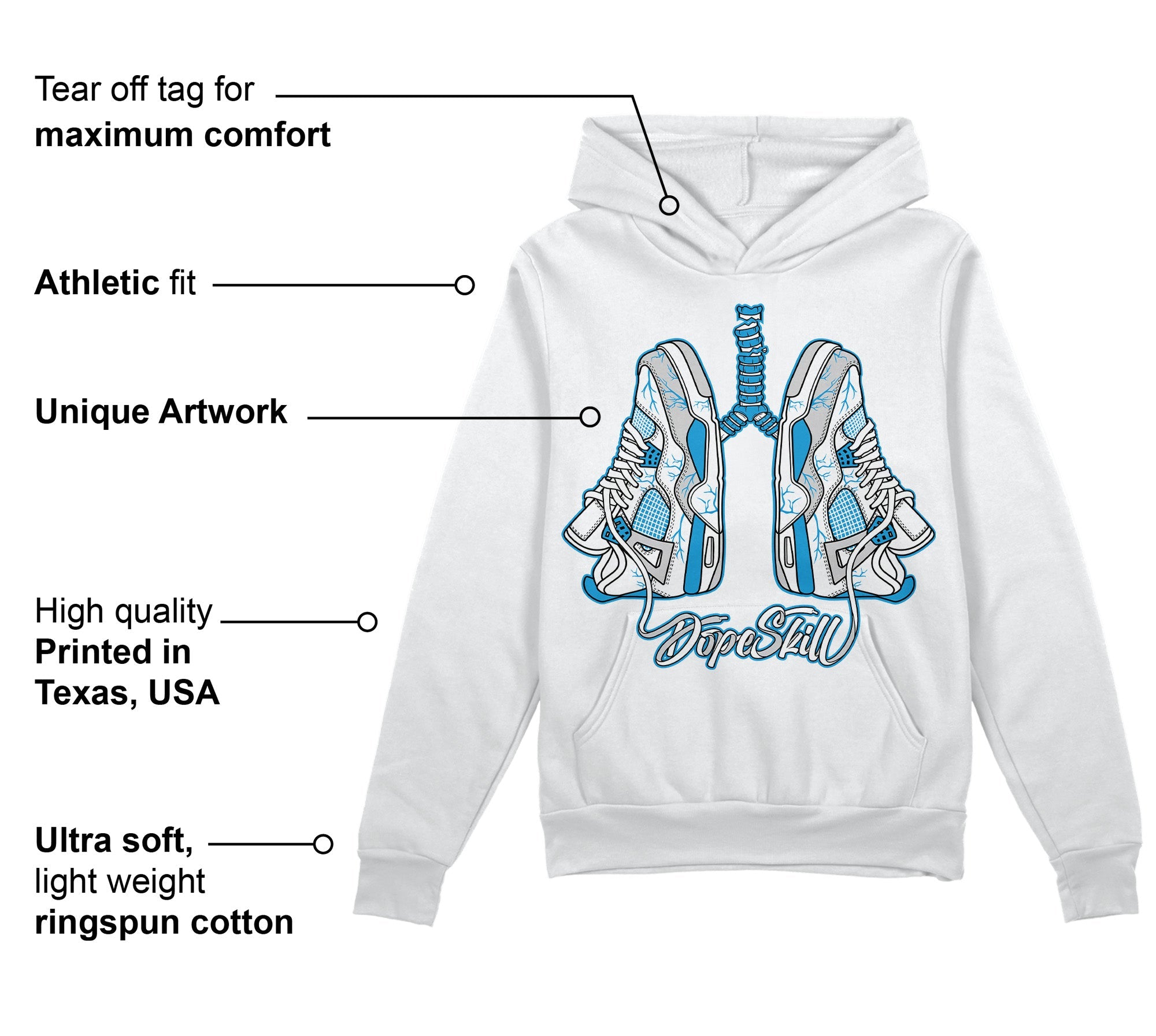 Military Blue 4s superstreetwear Hoodie Sweatshirt Breathe Graphic