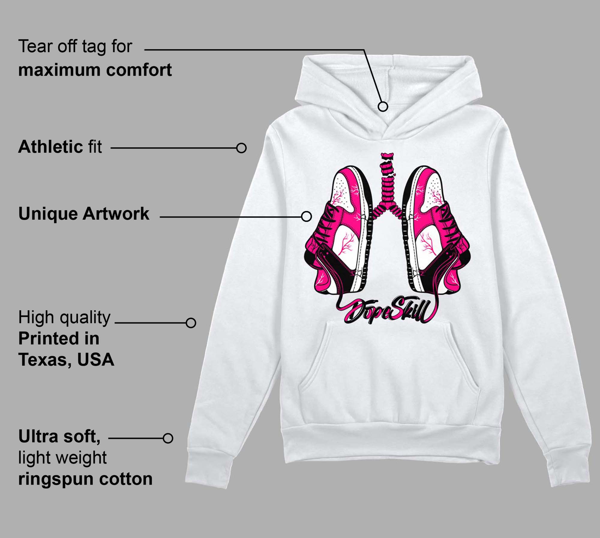 Fierce Pink 1s superstreetwear Hoodie Sweatshirt Breathe Graphic