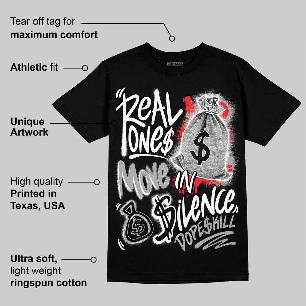 White Thunder 4s superstreetwear T-Shirt Real Ones Move In Silence Graphic