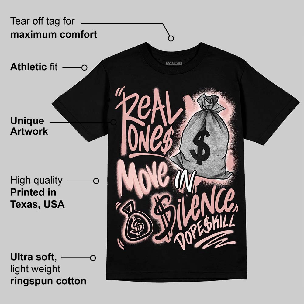 Leather Curb Glitter Pale Pink superstreetwear T-Shirt Real Ones Move In Silence Graphic