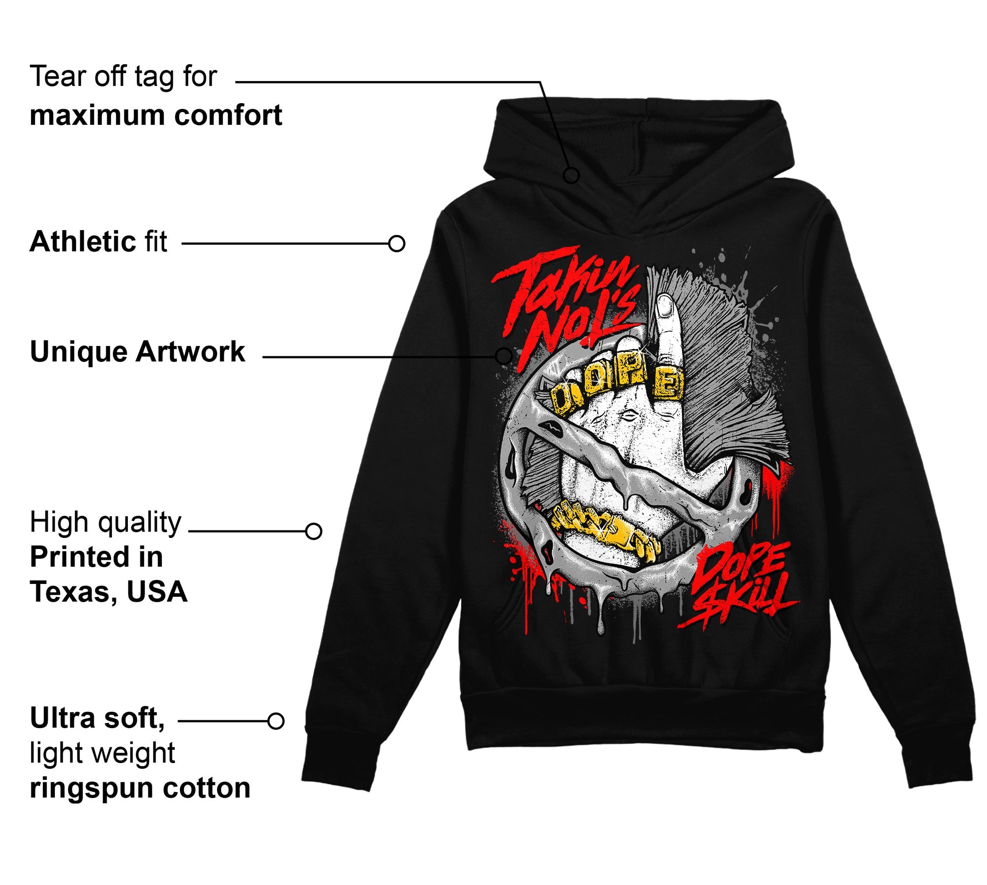 85 Black White 1s superstreetwear Hoodie Sweatshirt Takin No L's Graphic