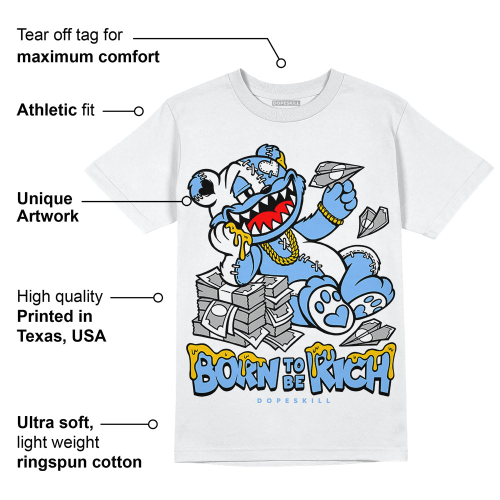Powder Blue 9s superstreetwear T-Shirt Born To Be Rich Graphic