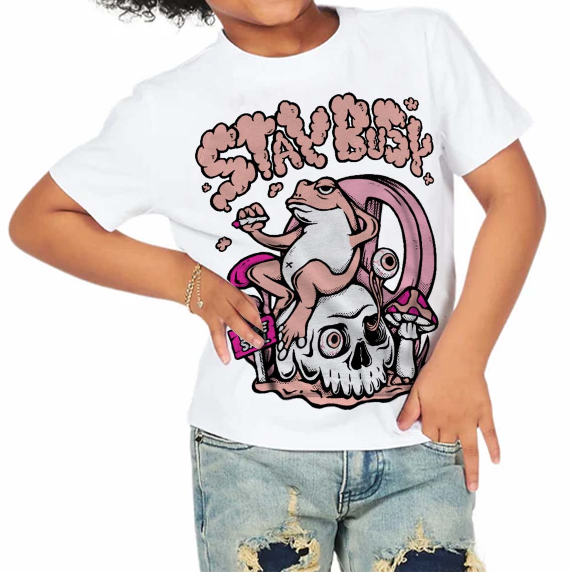Legend Pink 11s superstreetwear Toddler Kids T-shirt Stay Busy Graphic