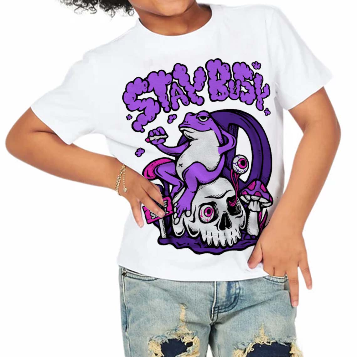 PURPLE Collection superstreetwear Toddler Kids T-shirt Stay Busy Graphic