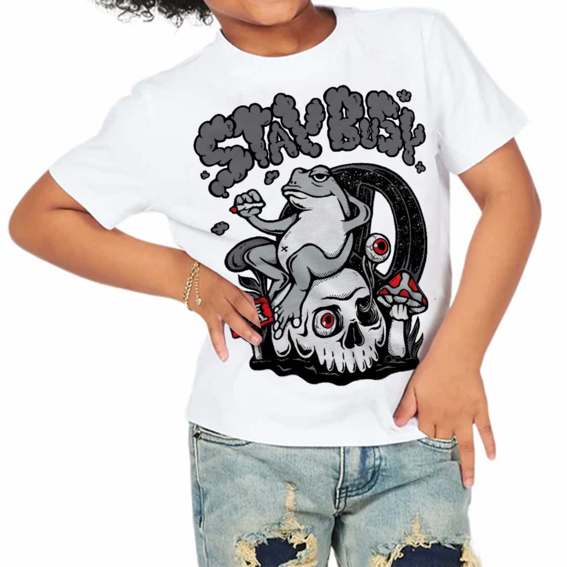 Fear 4s superstreetwear Toddler Kids T-shirt Stay Busy Graphic