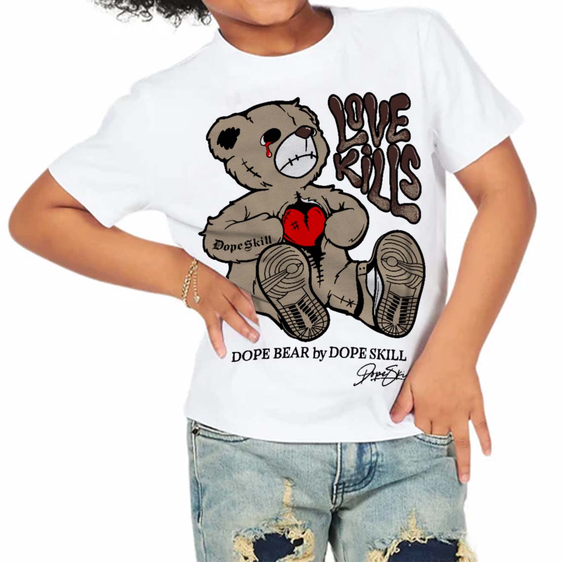 Latte 1s superstreetwear Toddler Kids T-shirt Love Kills Graphic