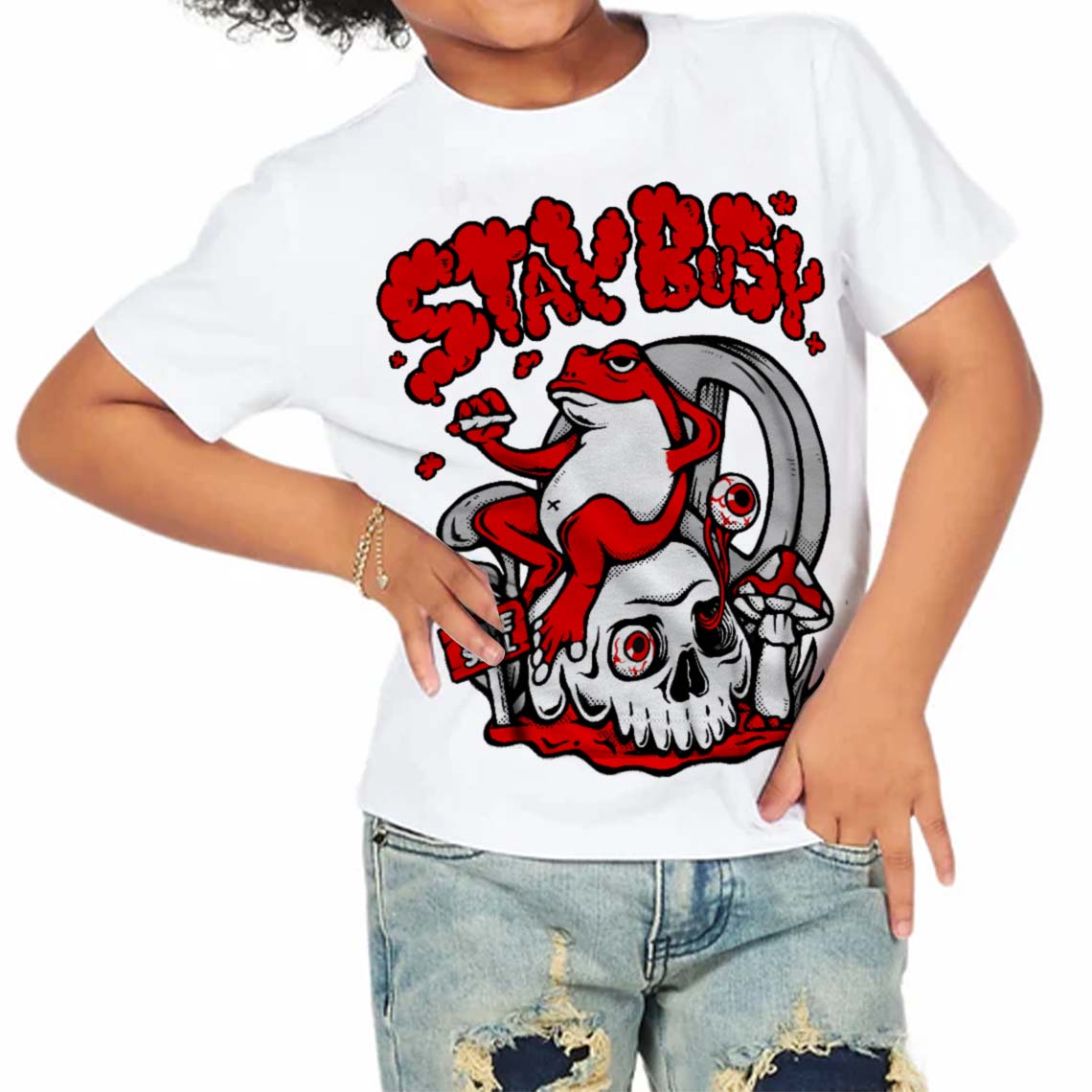 Cherry 12s superstreetwear Toddler Kids T-shirt Stay Busy Graphic