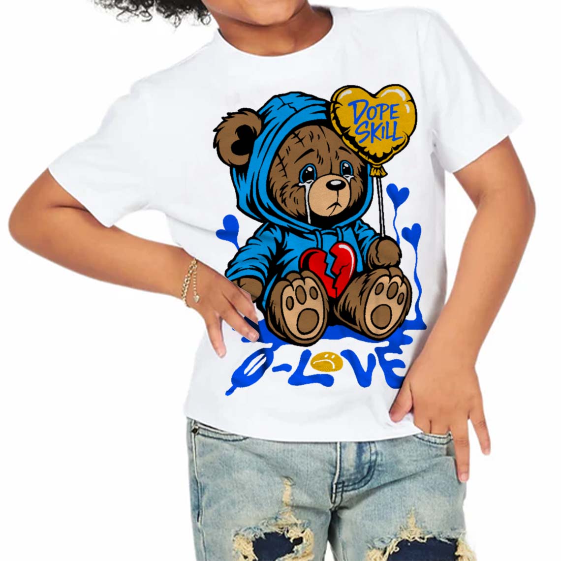 Royal Blue Collection superstreetwear Toddler Kids T-shirt Broken Bear Graphic