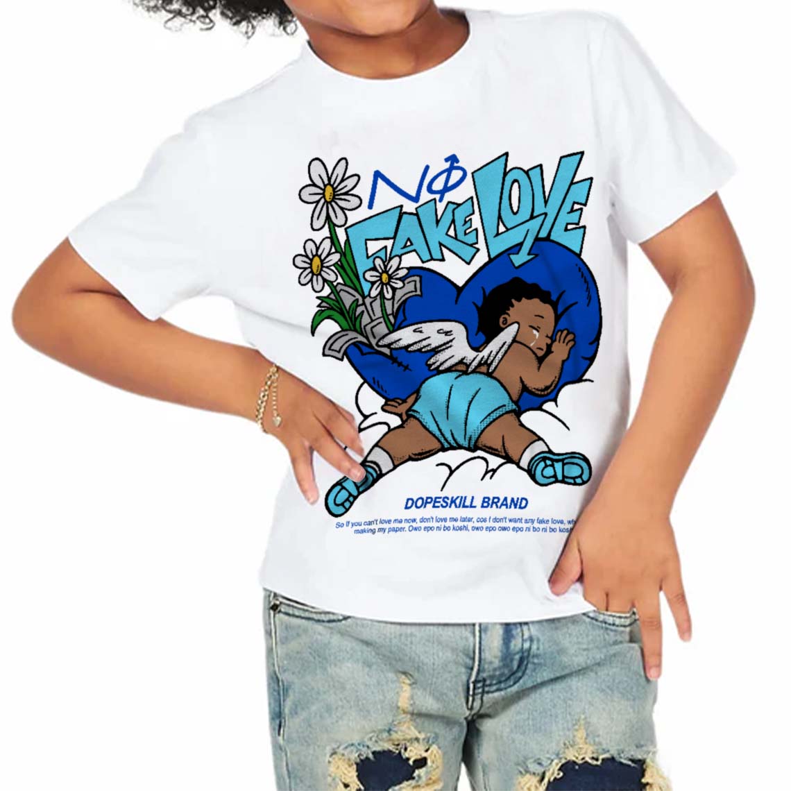 SB Dunk Argon superstreetwear Toddler Kids T-shirt No Fake Love Graphic