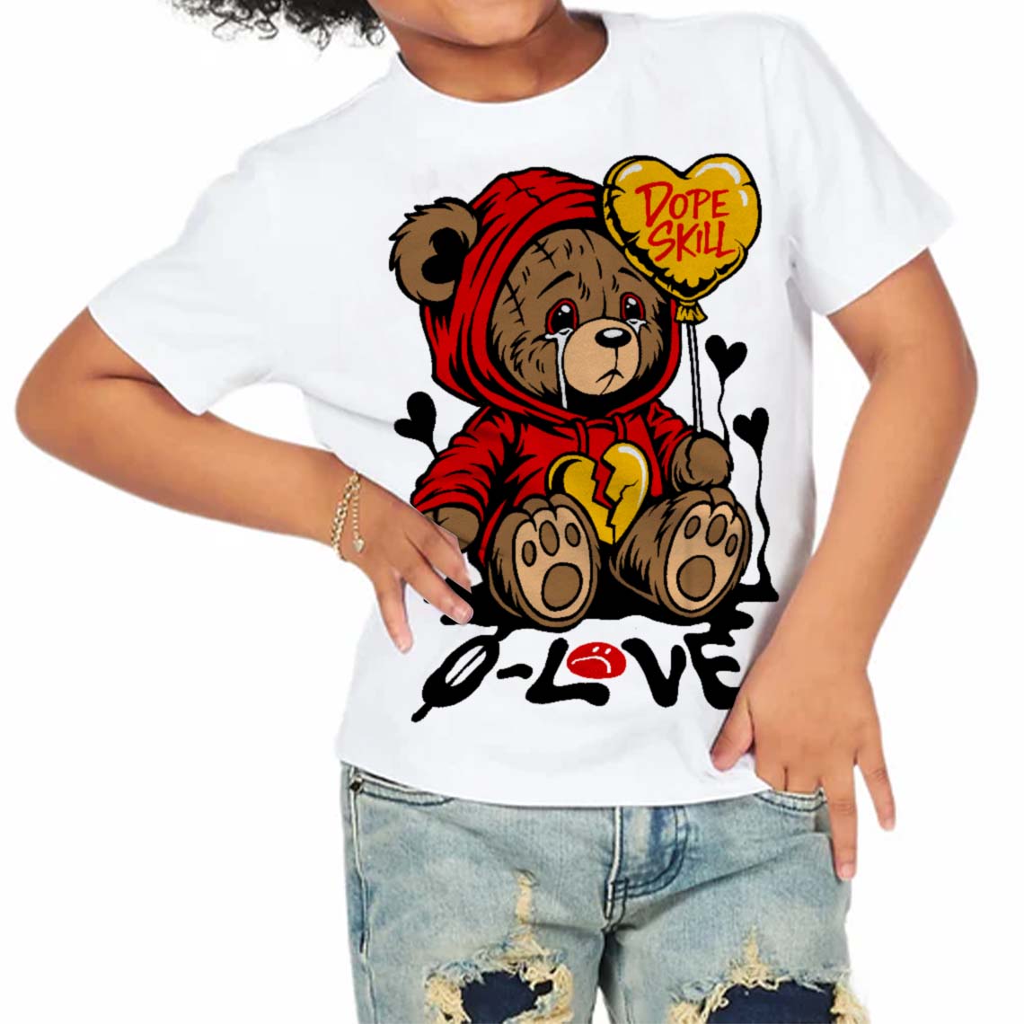 Cherry 12s superstreetwear Toddler Kids T-shirt Broken Bear Graphic