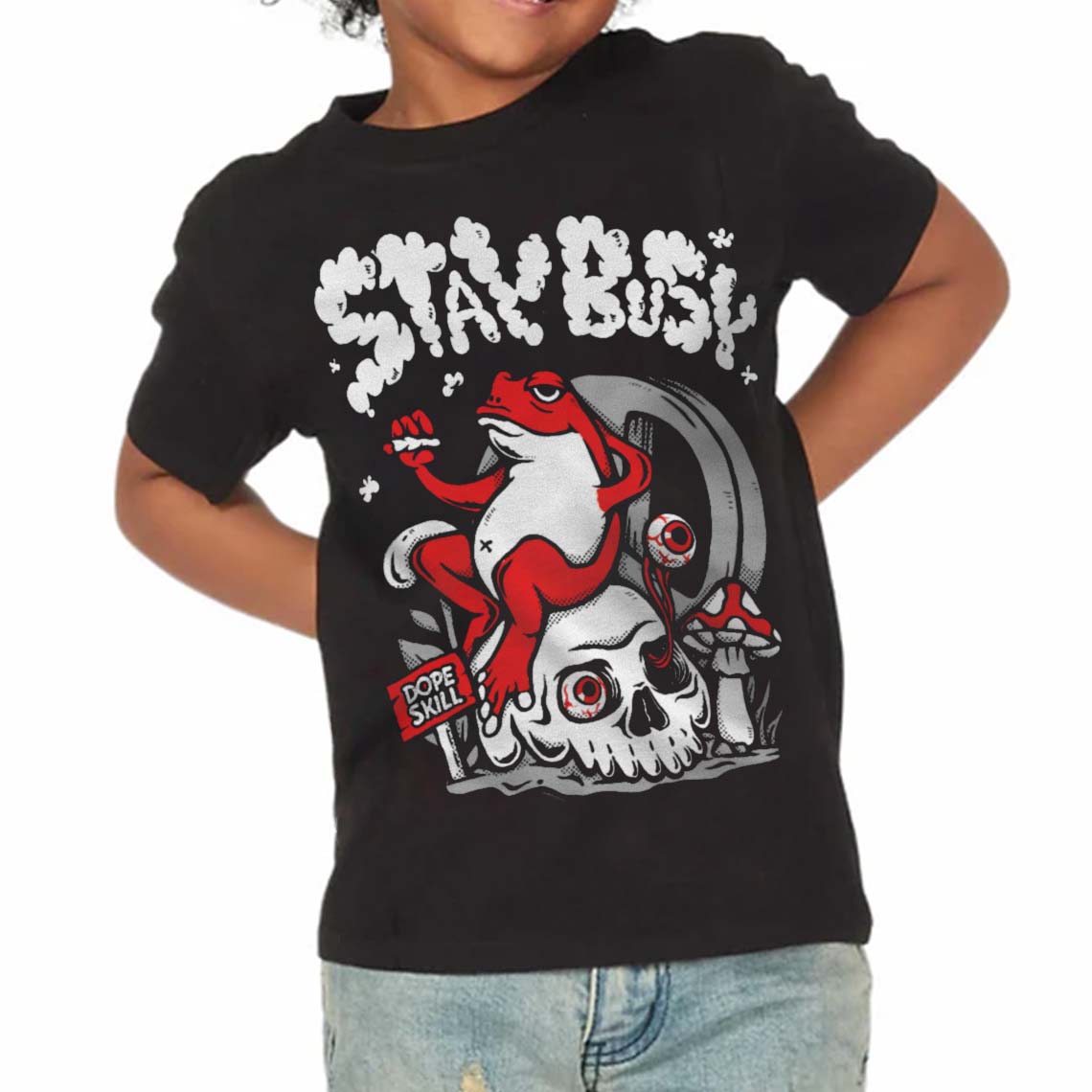 White Thunder 4s superstreetwear Toddler Kids T-shirt Stay Busy Graphic