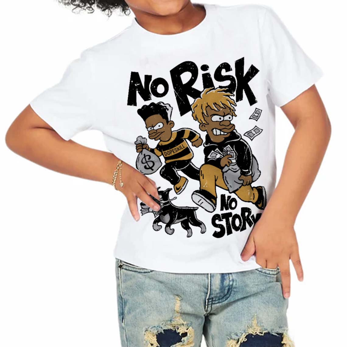 Gratitude 11s superstreetwear Toddler Kids T-shirt No Risk No Story Graphic