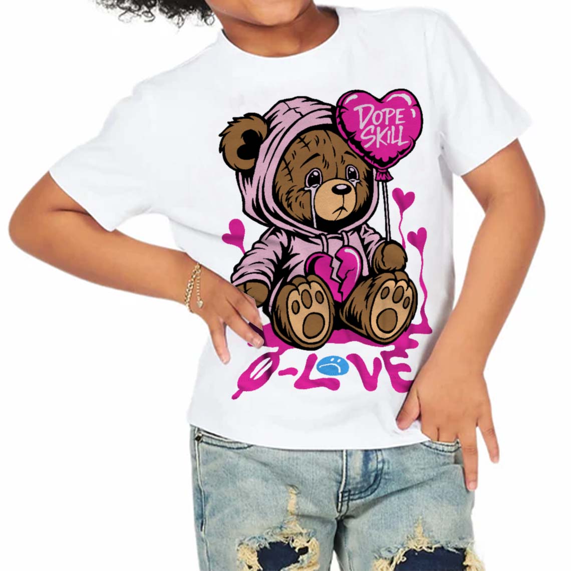 Triple Pink Dunk superstreetwear Toddler Kids T-shirt Broken Bear Graphic