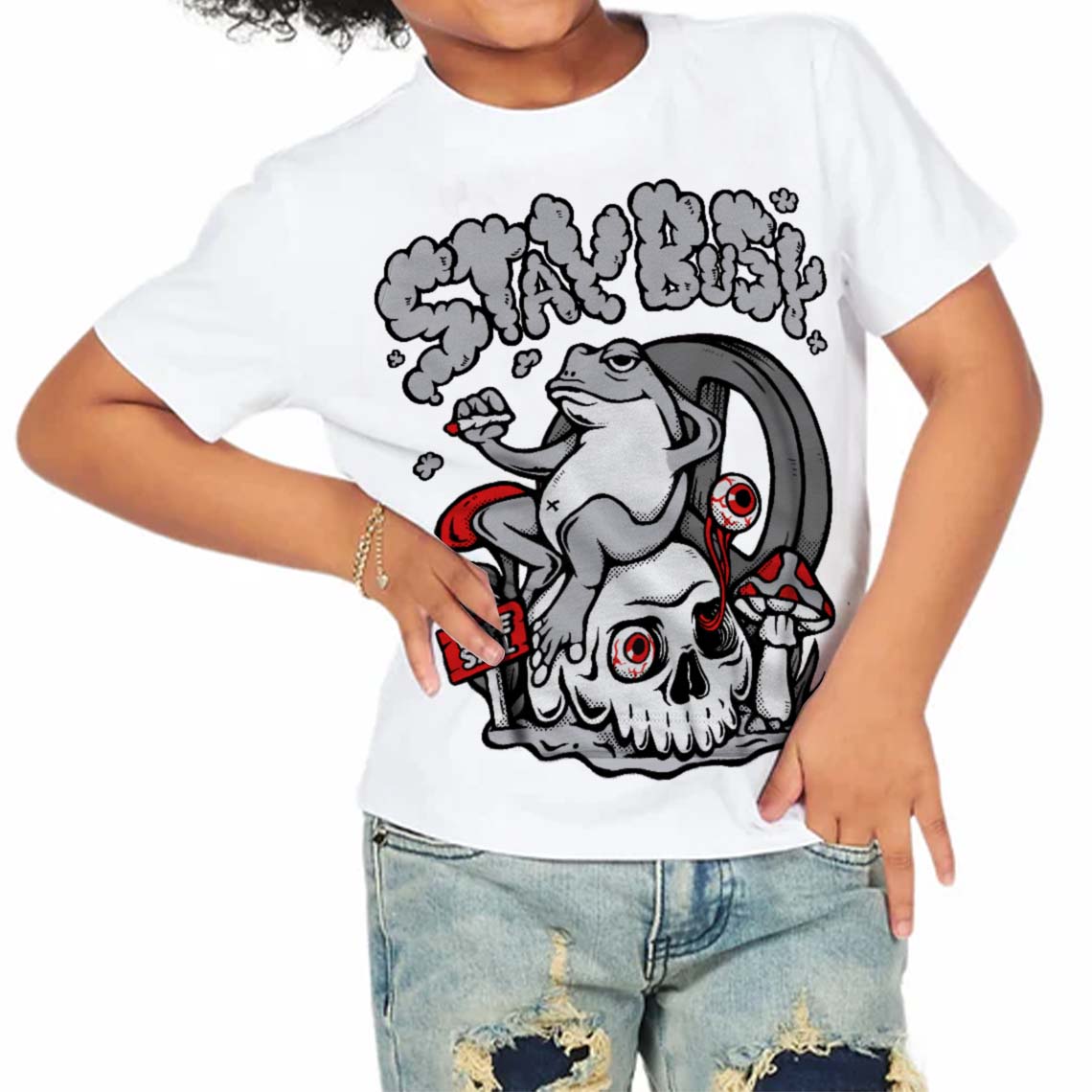 Grey Collection superstreetwear Toddler Kids T-shirt Stay Busy Graphic
