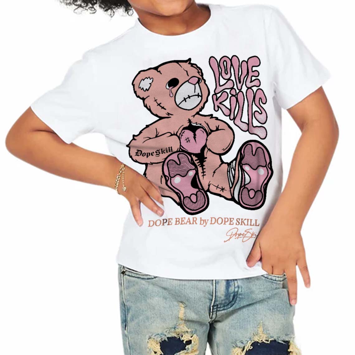 Legend Pink 11s superstreetwear Toddler Kids T-shirt Love Kills Graphic