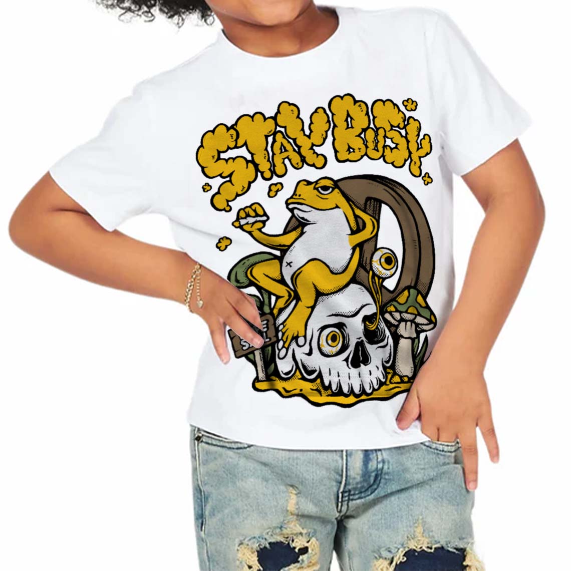 Yellow Collection superstreetwear Toddler Kids T-shirt Stay Busy Graphic