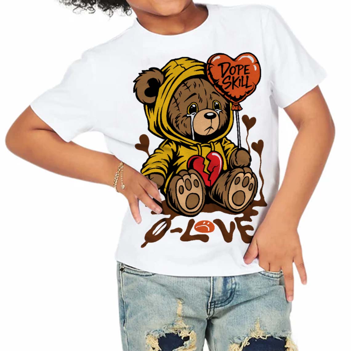 Yellow Collection superstreetwear Toddler Kids T-shirt Broken Bear Graphic