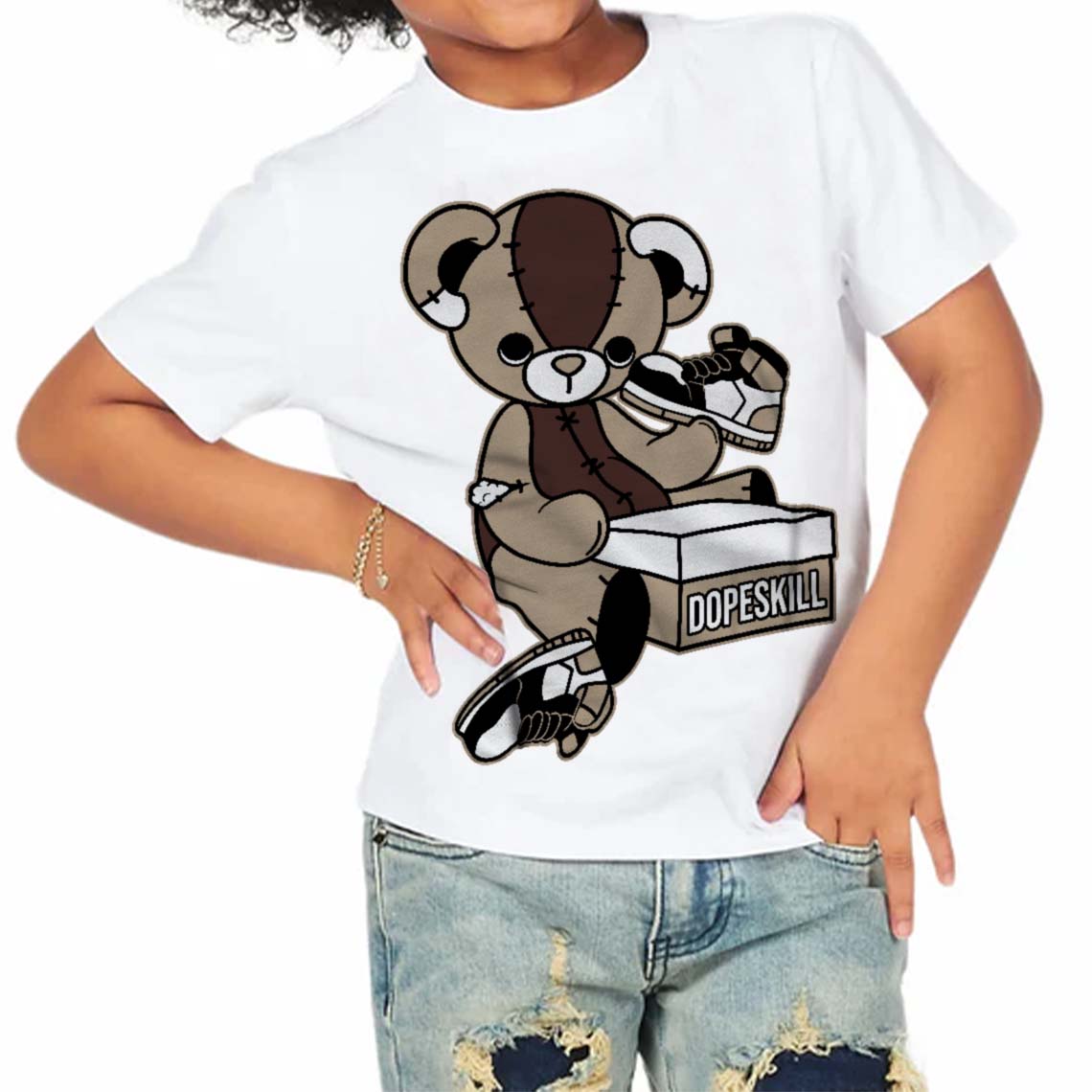 Latte 1s superstreetwear Toddler Kids T-shirt Sneakerhead BEAR Graphic