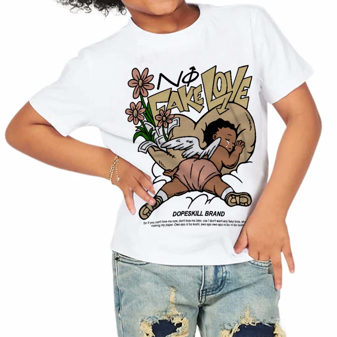 TAN Collection superstreetwear Toddler Kids T-shirt No Fake Love Graphic