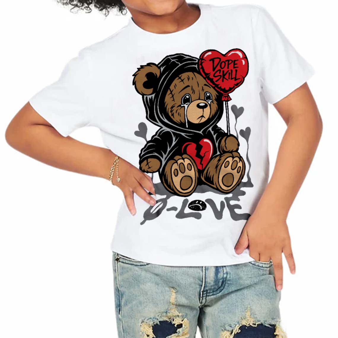 Fear 4s superstreetwear Toddler Kids T-shirt Broken Bear Graphic