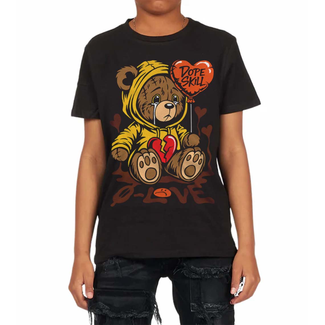 Yellow Collection superstreetwear Toddler Kids T-shirt Broken Bear Graphic
