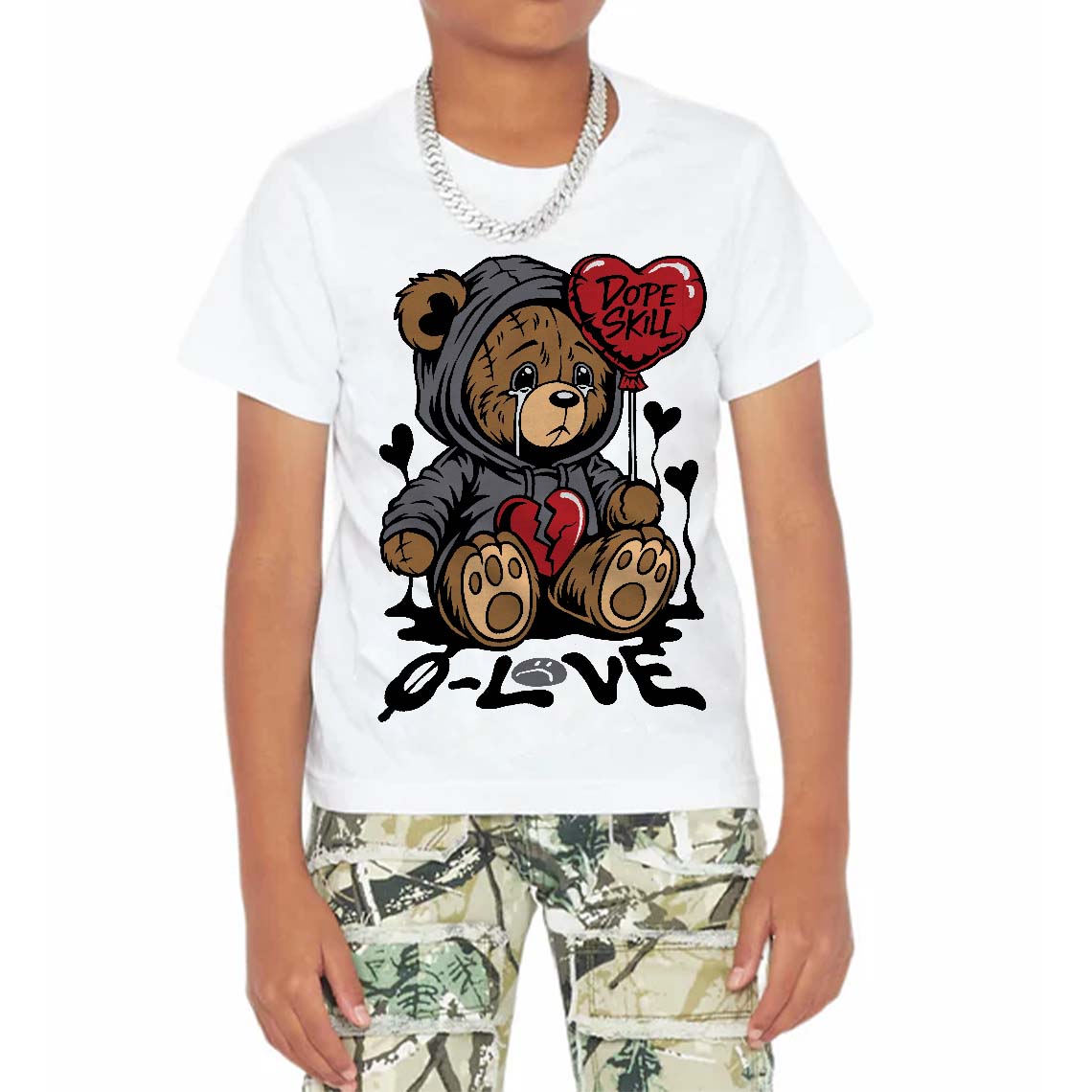 Cement Grey 3s superstreetwear Toddler Kids T-shirt Broken Bear Graphic